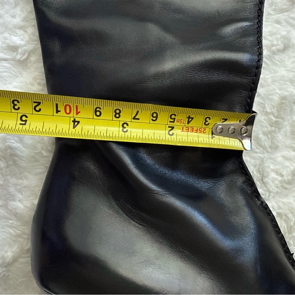 BALLY Fiora Elegant Out Seam Black Leather Knee-High Boots Italy Size 37 EU - Picture 16 of 16